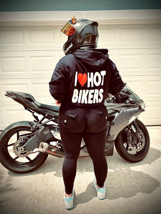 I ❤️ hot bikers hoodie